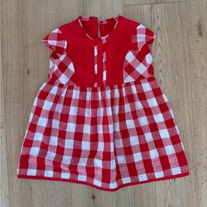 Handmade red dress with adorable details 2T